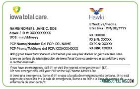 Cartão de seguro saúde de Iowa amostra